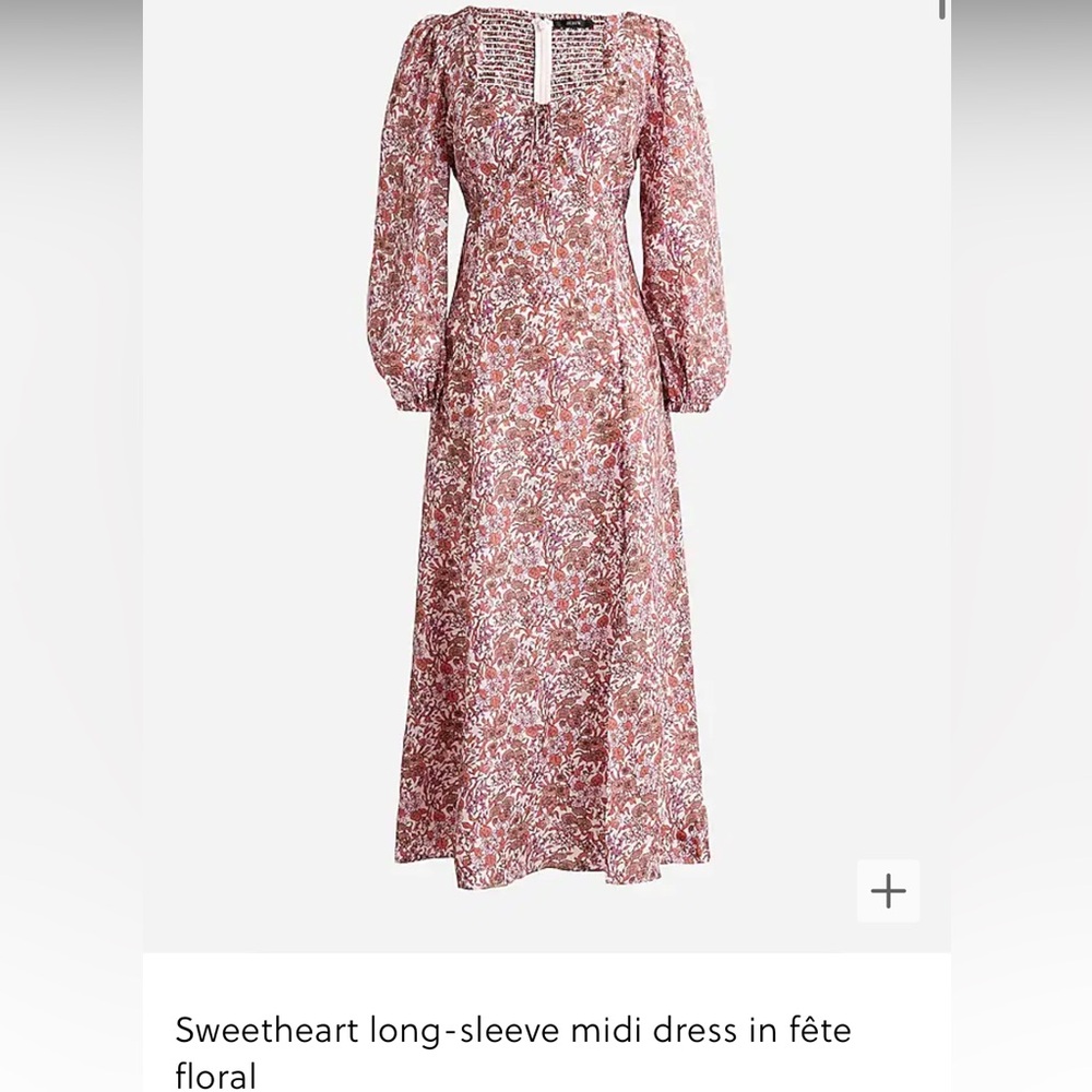 J. Crew Sweetheart long-sleeve midi dress in fête floral